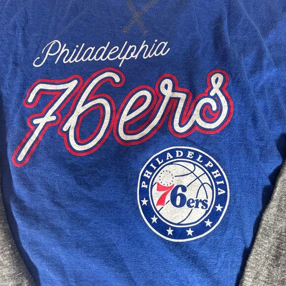 Soft As a Grape Philadelphia 76ers Blue & Gray Long Sleeve Shirt Womens Size 1X - Picture 3 of 7